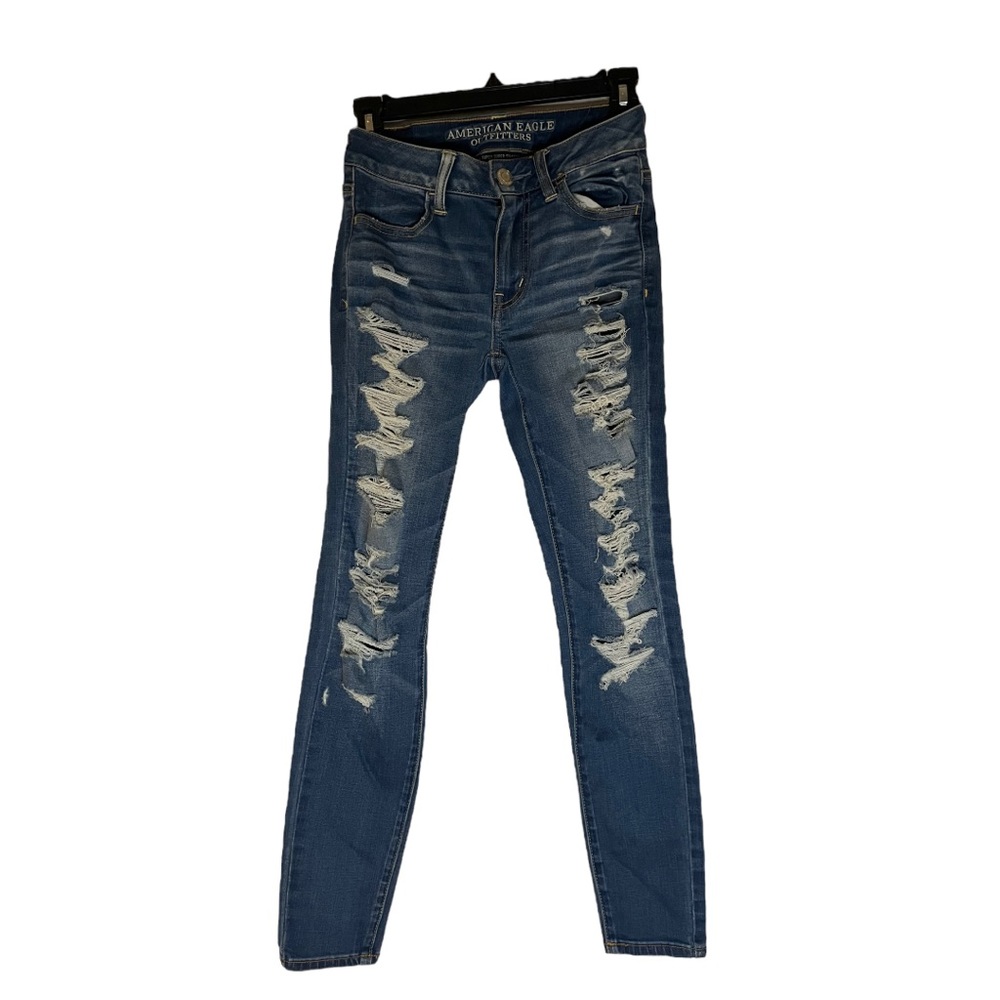 American Eagle Distressed Medium Wash Jeggings